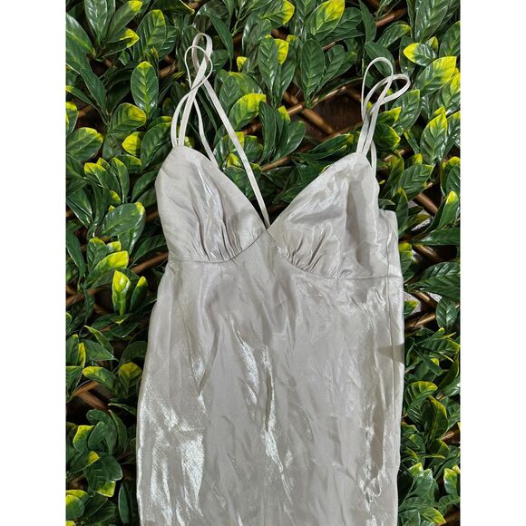 Wild Fable Women's Iridescent Maxi Slip Dress Gray Sz XXS - Picture 4 of 6
